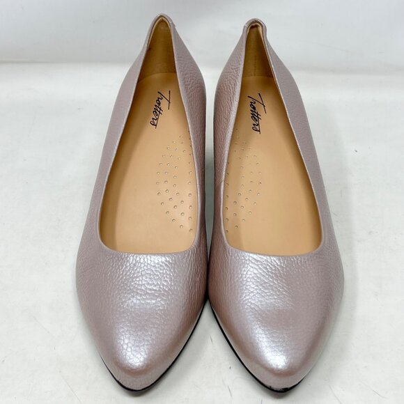 Trotters Womens‎ Kari Pump 2” Block Heel Textured Blush Leather 10W - NEW - Picture 3 of 11